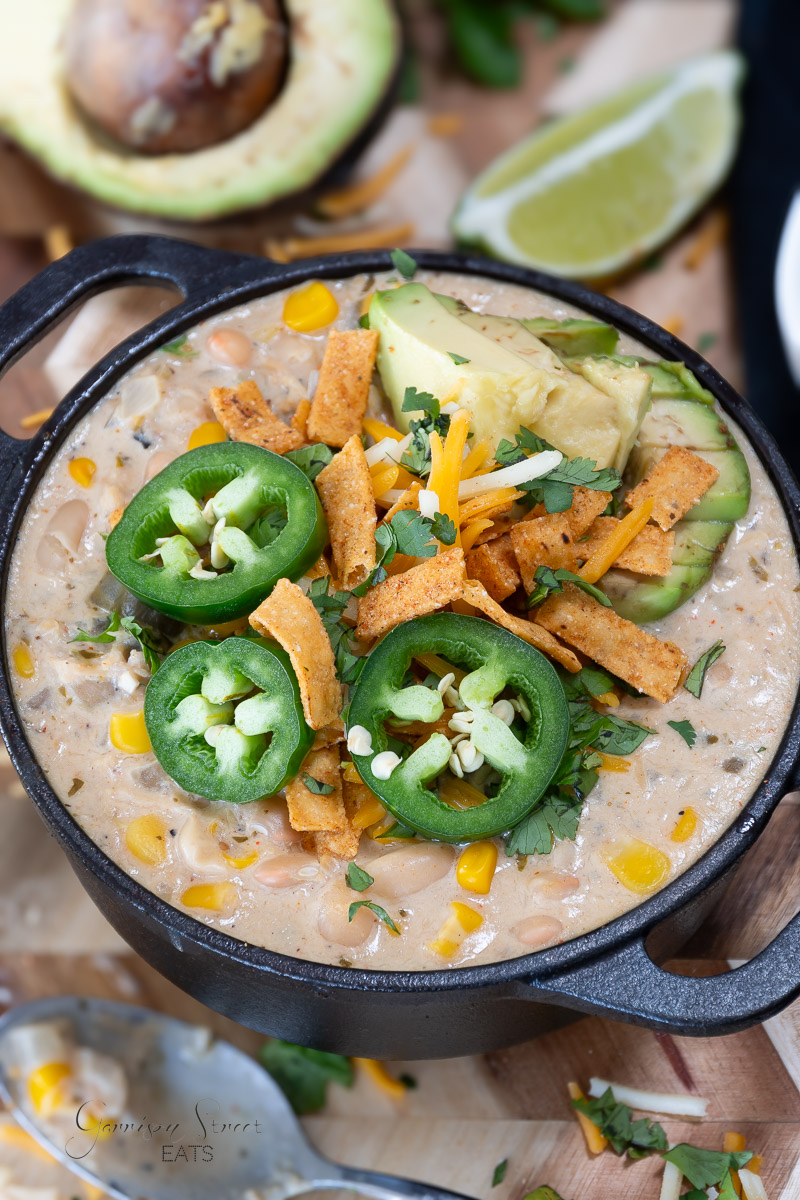 Slow Cooker White Chicken Chili with Salsa Verde Garrison Street Eats