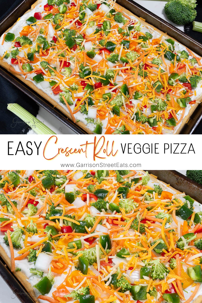 Hidden Valley Ranch Veggie Pizza with Crescent Rolls - Garrison Street Eats