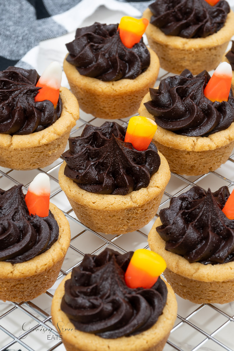 Peanut Butter Cookie Cups with Chocolate Frosting - Garrison Street Eats, image size:800x1200