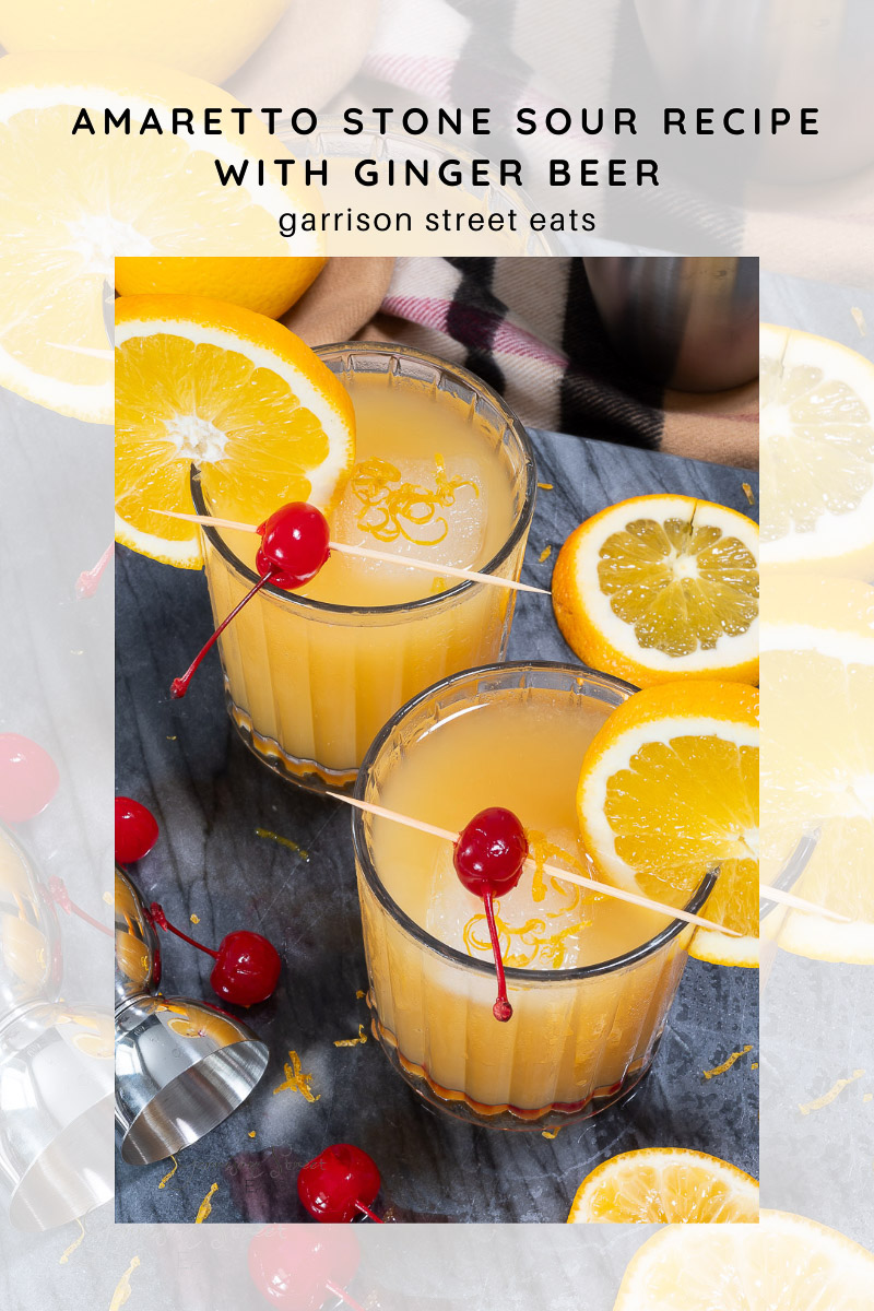 Amaretto Stone Sour Cocktail Recipe with Ginger Beer Garrison Street Eats